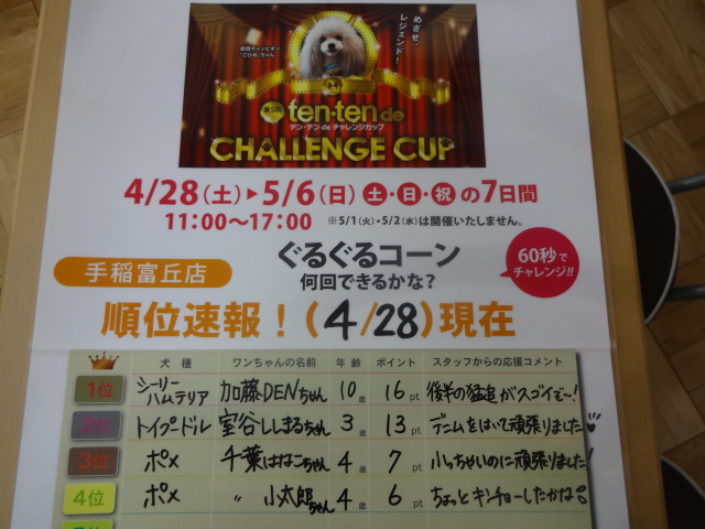 チャレンジカップ　１日目　順位発表！！