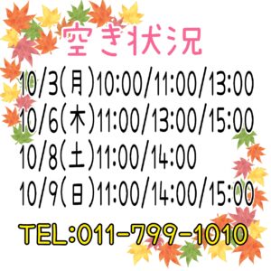 トリミング空き状況☆